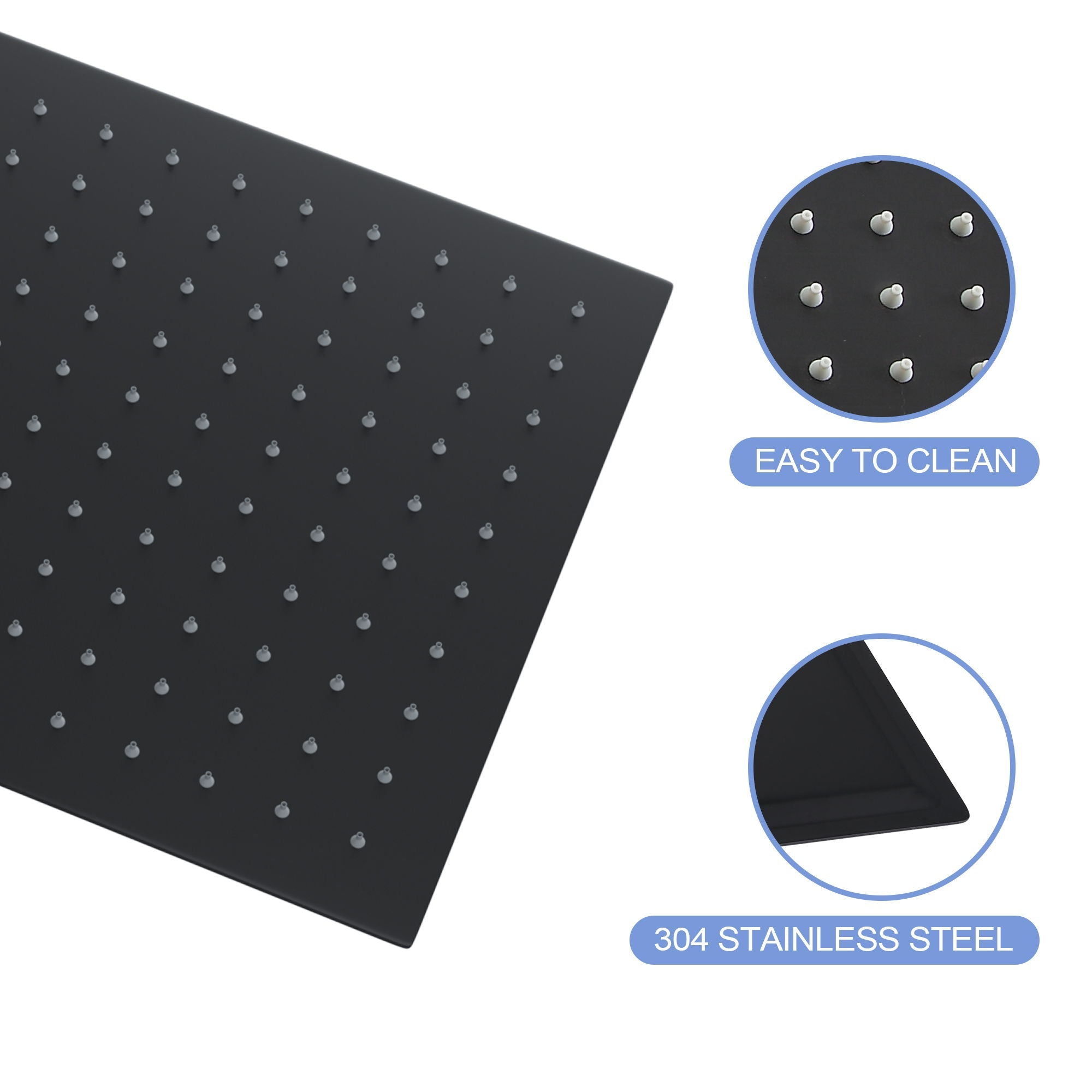 Modern 10" Square Rainfall Shower Head & Stainless Steel Wall Or Ceiling Mount Luxury Spa Shower Panel by HouseOfZazla