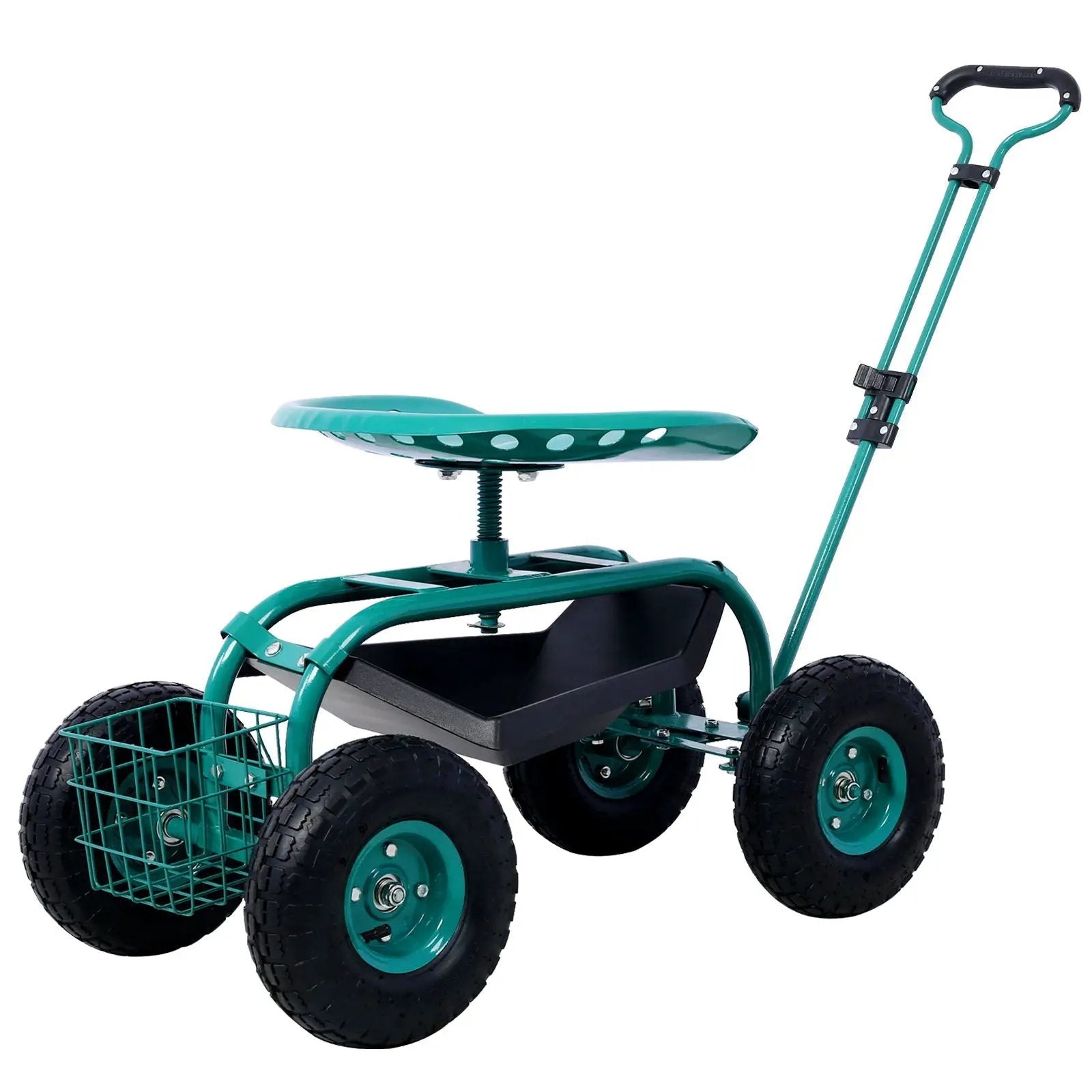 Rolling Garden Scooter Cart With 360° Swivel Seat And Tool Tray by HouseOfZazla