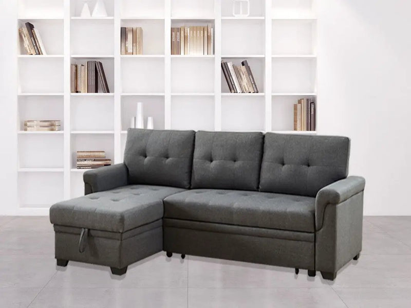 Destiny - Reversible Sleeper Sectional Sofa With Storage Chaise by HouseOfZazla