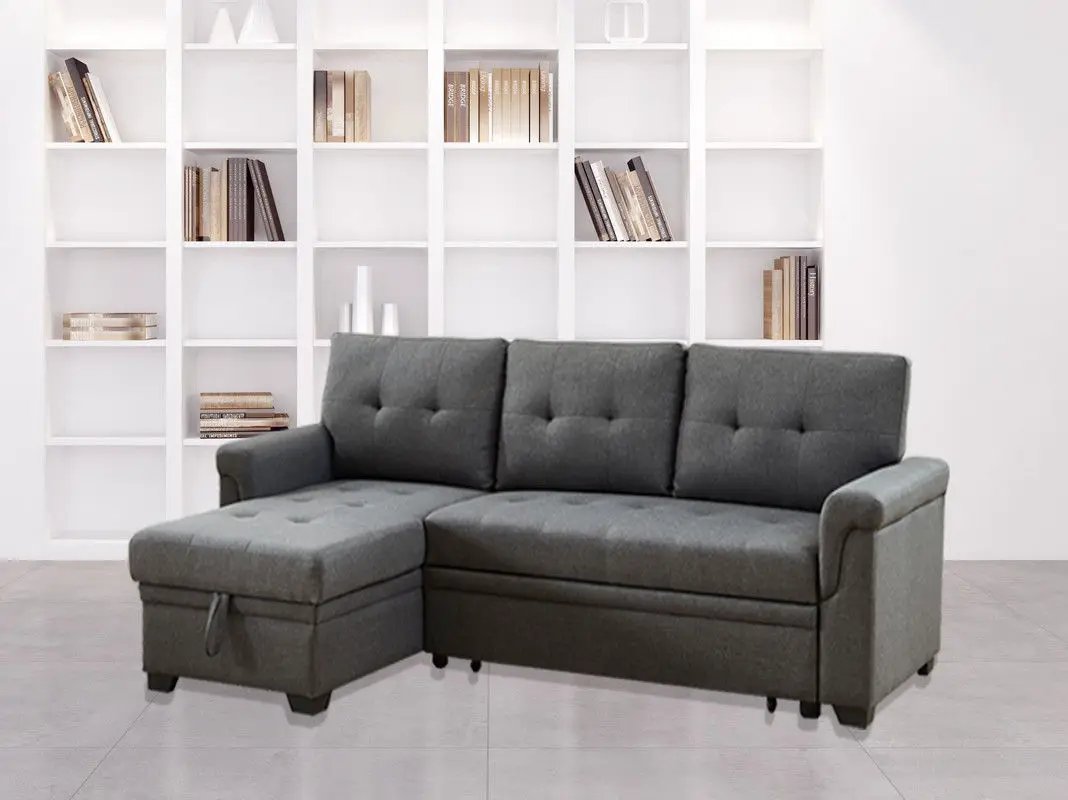 Destiny - Reversible Sleeper Sectional Sofa With Storage Chaise by Unique Piece Furniture