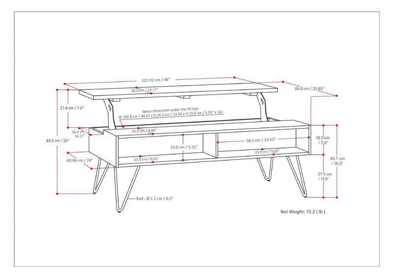 Hunter - Handcrafted Lift Top Coffee Table by Unique Piece Furniture