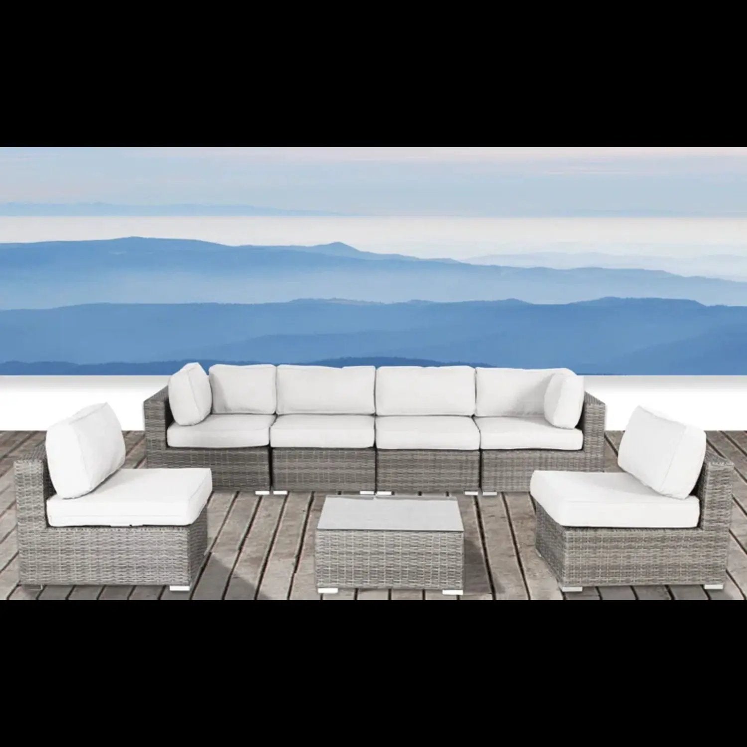 Seating Set With Cushions Handcrafted Wicker Design by Unique Piece Furniture