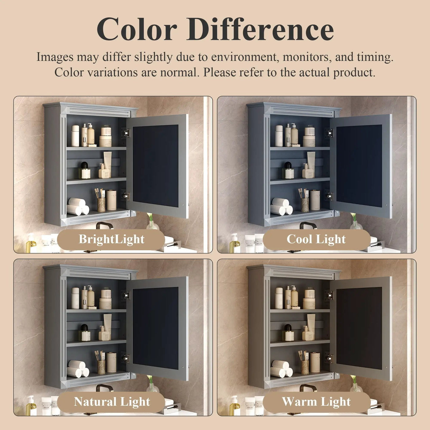 Wall Mounted Bathroom Storage Cabinet With Mirror, Medicine Cabinet With Height Adjustable Shelf by HouseOfZazla