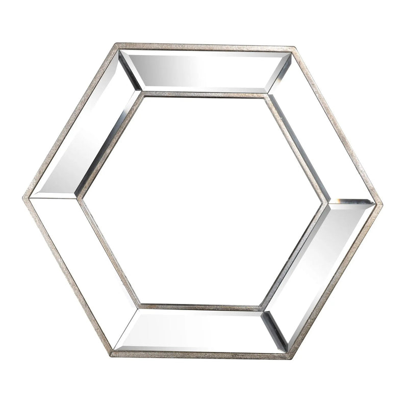 Hexagon Wall Mirror With Contemporary Glass Design, Home Decor Accent Mirror For Living Room, Entryway, Bedroom by Unique Piece Furniture