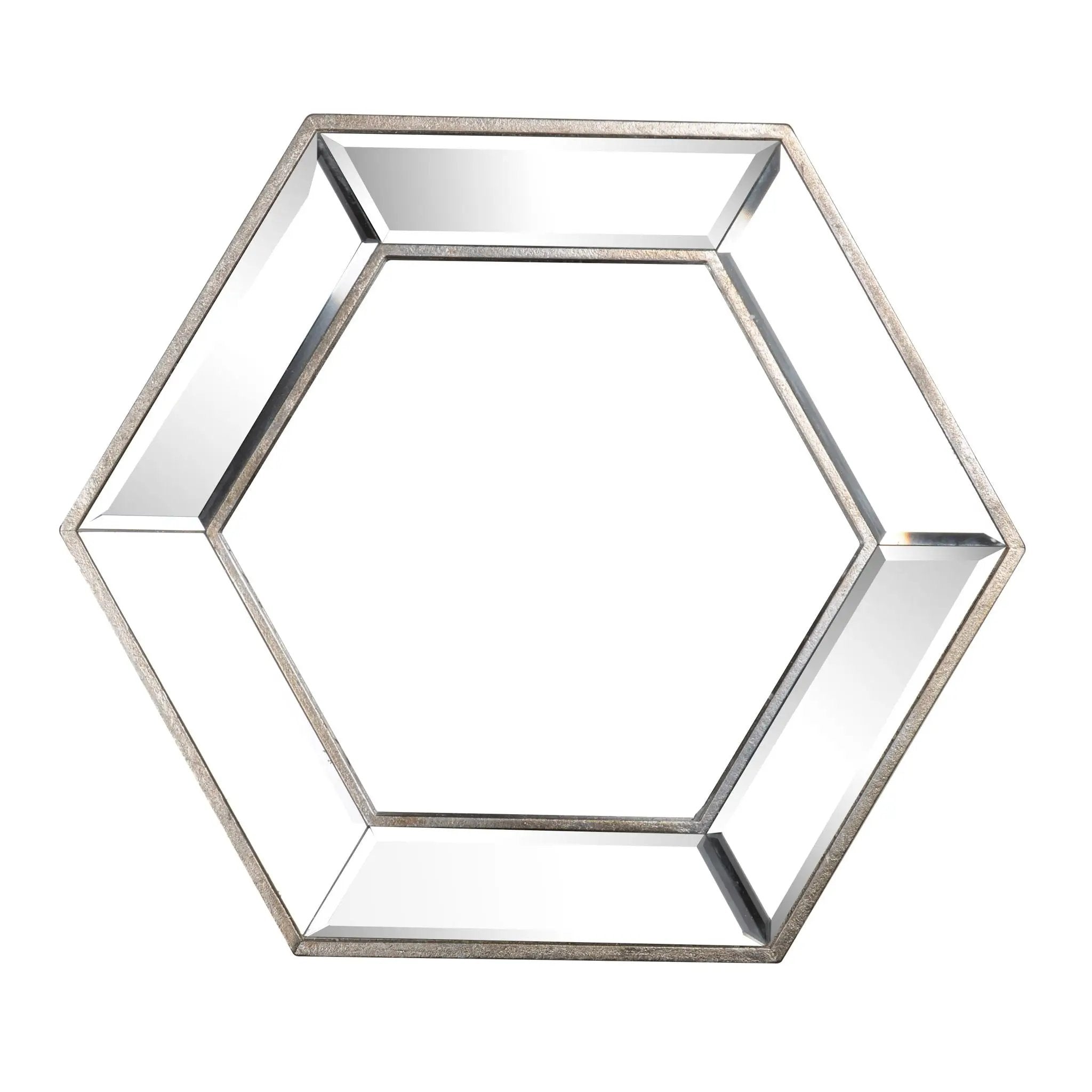 Hexagon Wall Mirror With Contemporary Glass Design, Home Decor Accent Mirror For Living Room, Entryway, Bedroom by Unique Piece Furniture