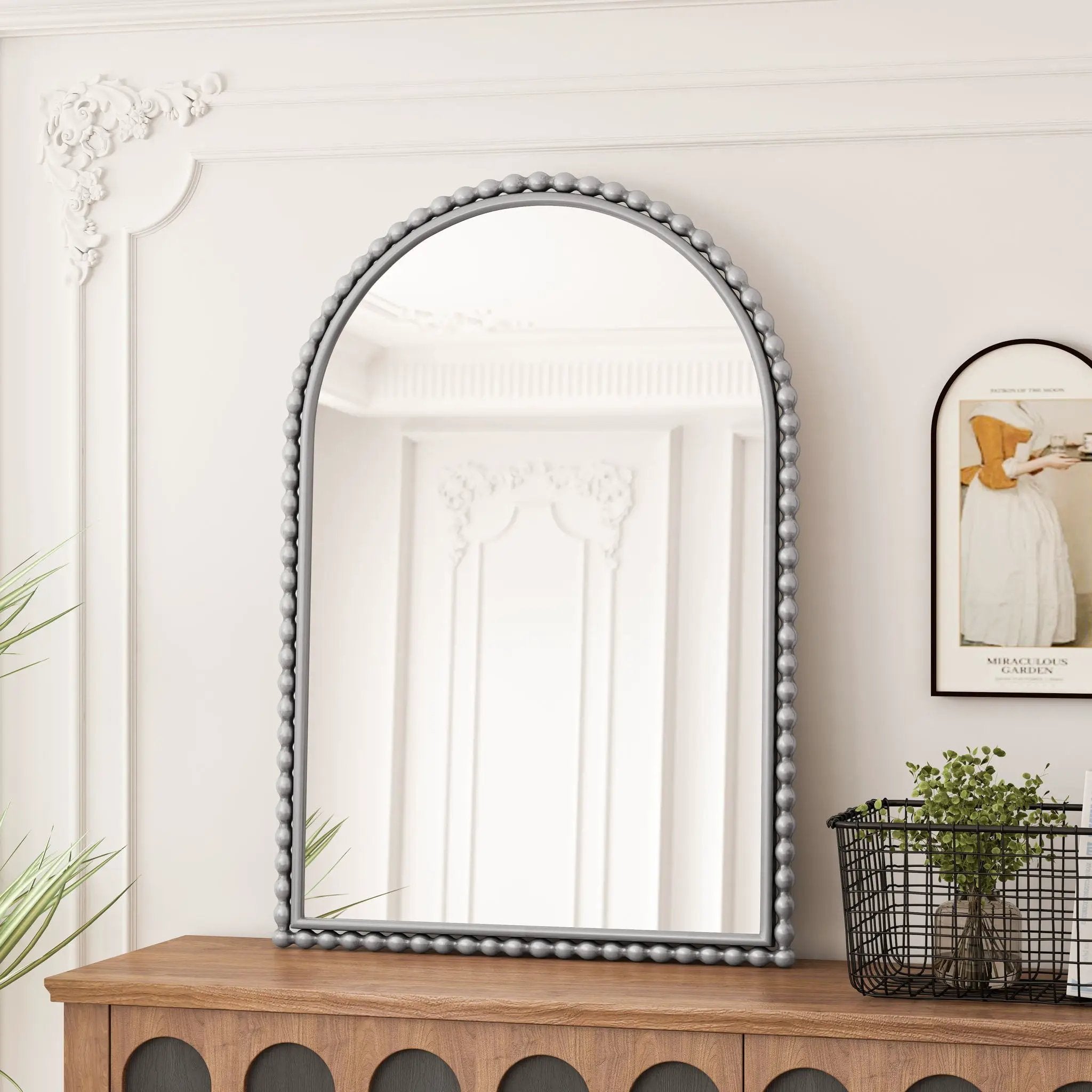 Vintage Iron Art Arch Mirror, Wall Hanging Or Table Display by Unique Piece Furniture