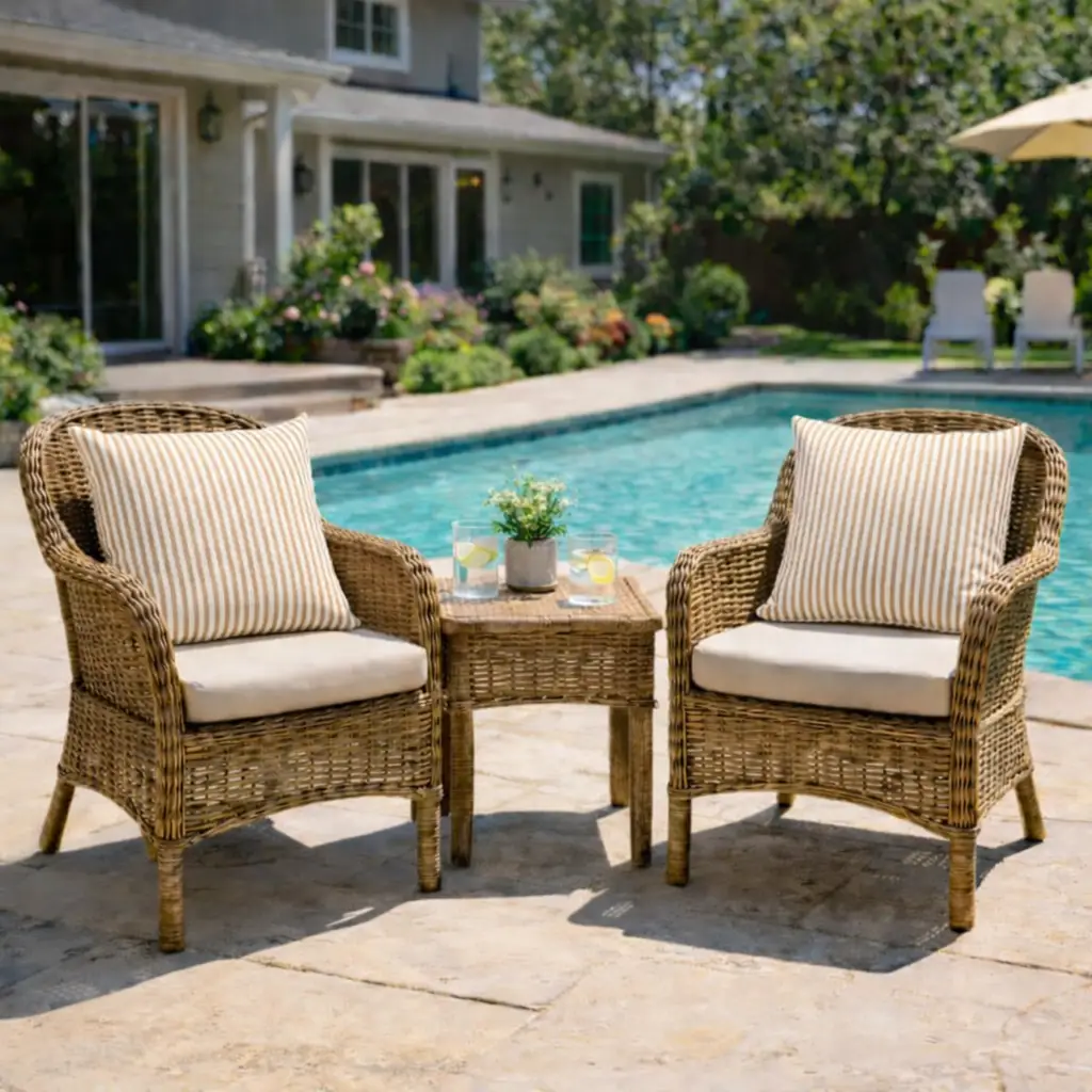 2 Pack Outdoor Throw Pillows, Waterproof & Fade-Resistant Patio Cushions (18x18) by HouseOfZazla