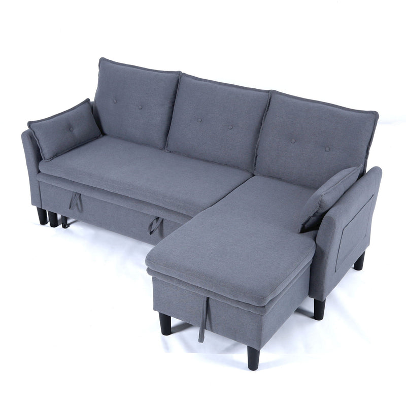 L-Shaped Reversible Chaise Sectional Sofa With Storage by HouseOfZazla