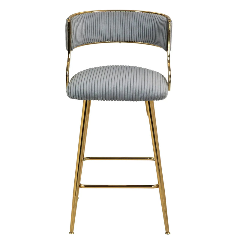 Counter Height Bar Stools With Powder Coating Base And Footrest (Set of 2) - by Unique Piece Furniture