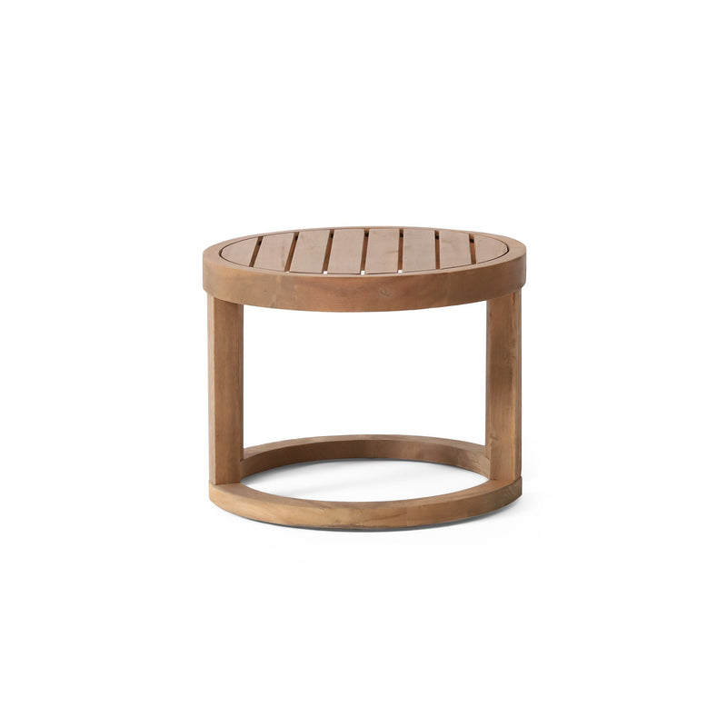 Outdoor Acacia Wood Side Table, Solid Side Table For Patio, Pool, Porch - Brown Wash by HouseOfZazla