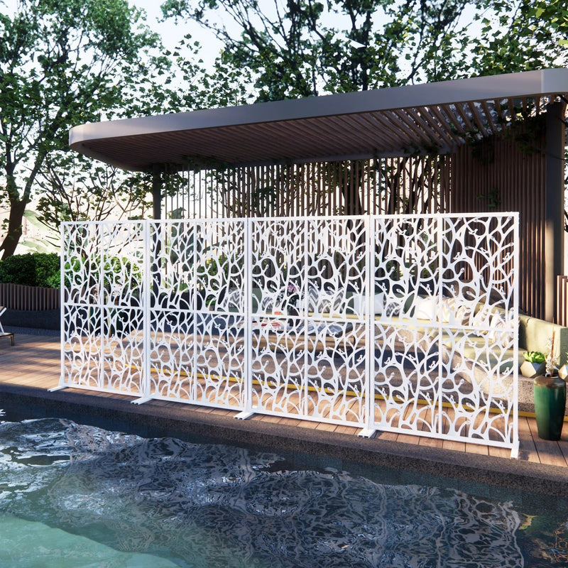 Metal Privacy Screens W3.8Ft x H6Ft Outdoor and Indoor Divider by HouseOfZazla