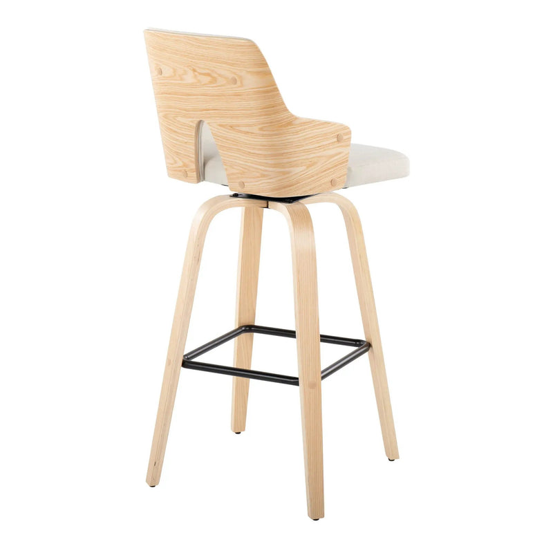 Stella - Contemporary Fixed Height Barstool With Swivel Square Footrest (Set of 2) by Unique Piece Furniture