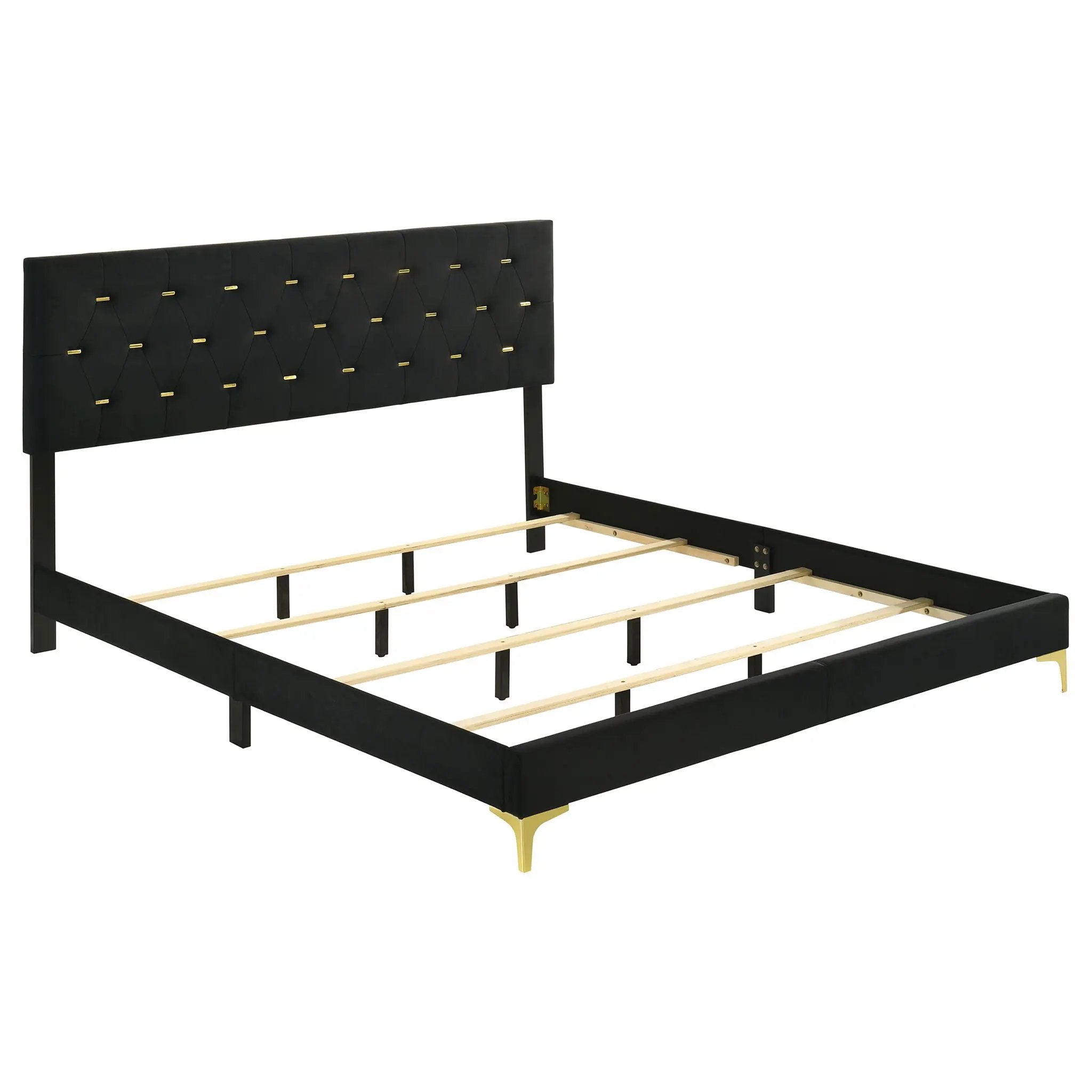 Kendall Upholstered Eastern King Panel Bed Black by Unique Piece Furniture