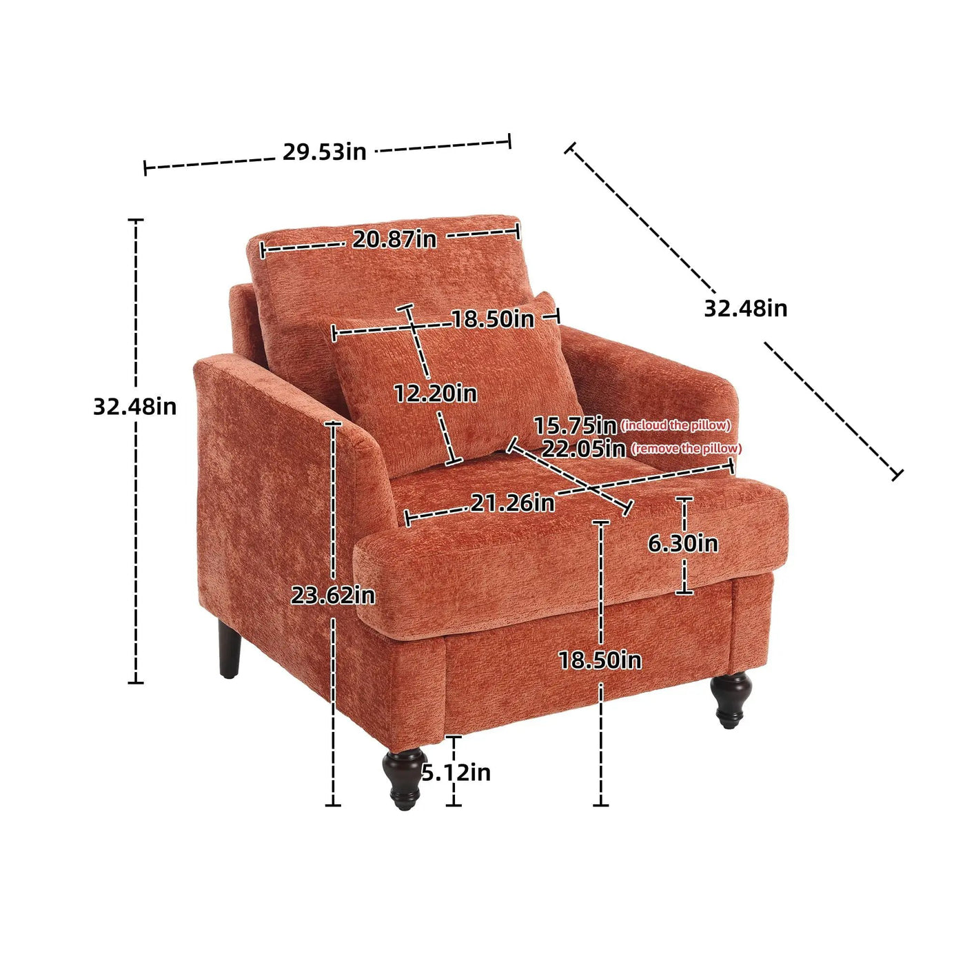 Modern Mid Century Wood Frame Armchair With Tufted Design by HouseOfZazla