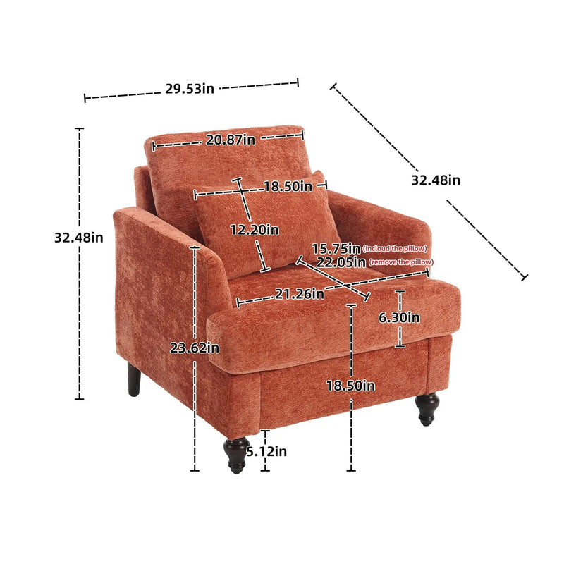 Modern Mid Century Wood Frame Armchair With Tufted Design by HouseOfZazla