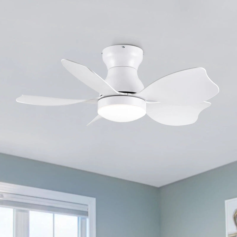 Low Profile Flush Mount Ceiling Fan With Light by HouseOfZazla