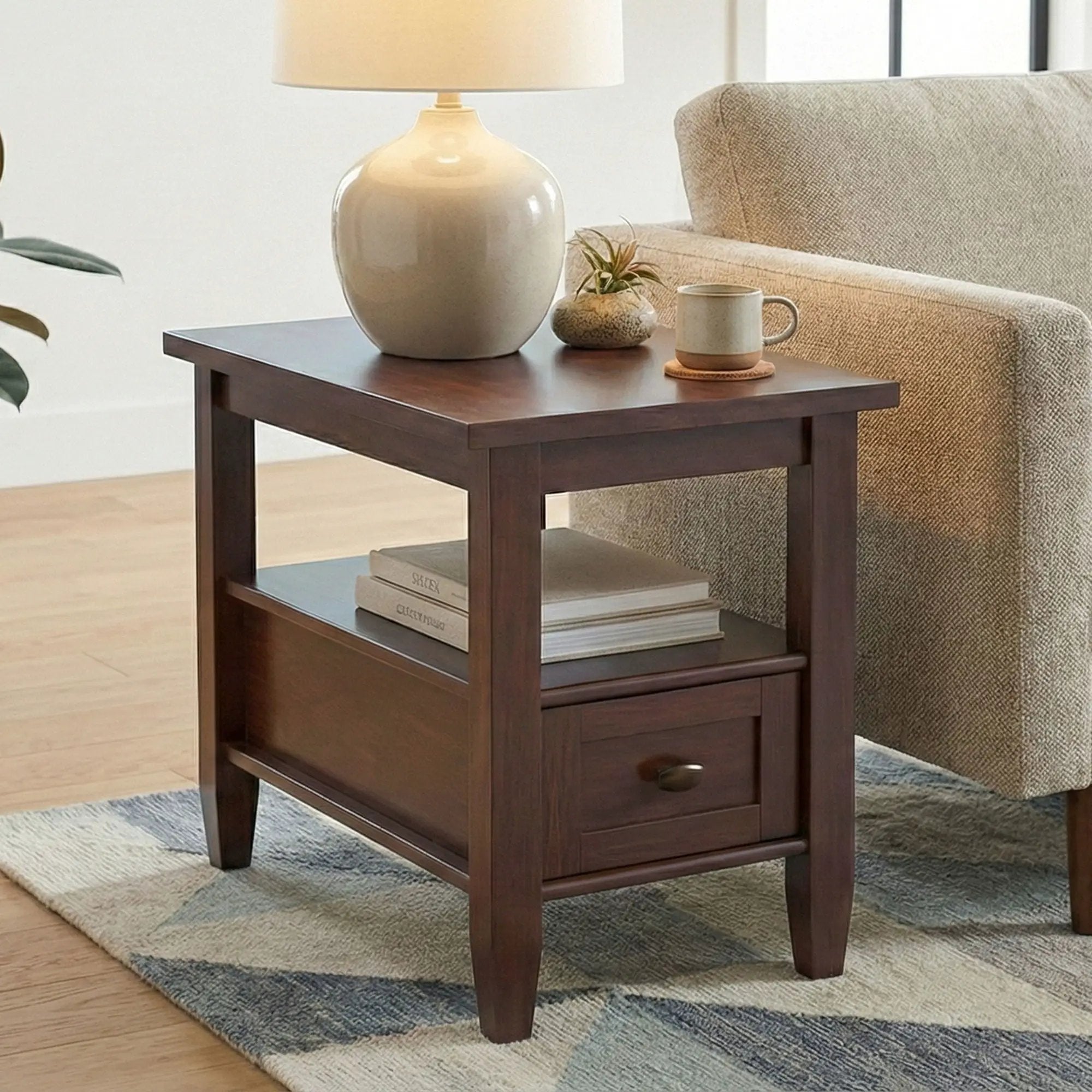 Warm Shaker - Narrow Side Table - Brown by HouseOfZazla