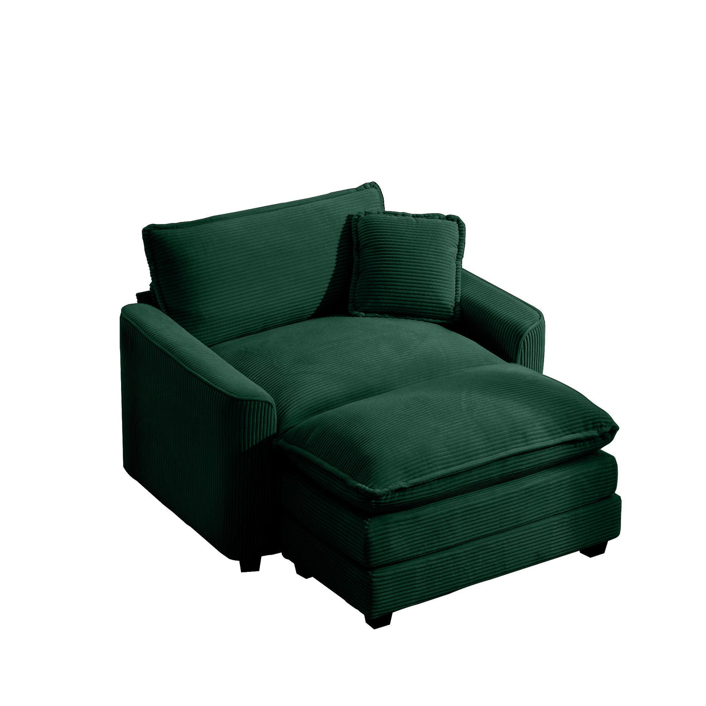 Classic Modern Comfortable Single Chair Deep Seat Sofa With Footstool by Unique Piece Furniture