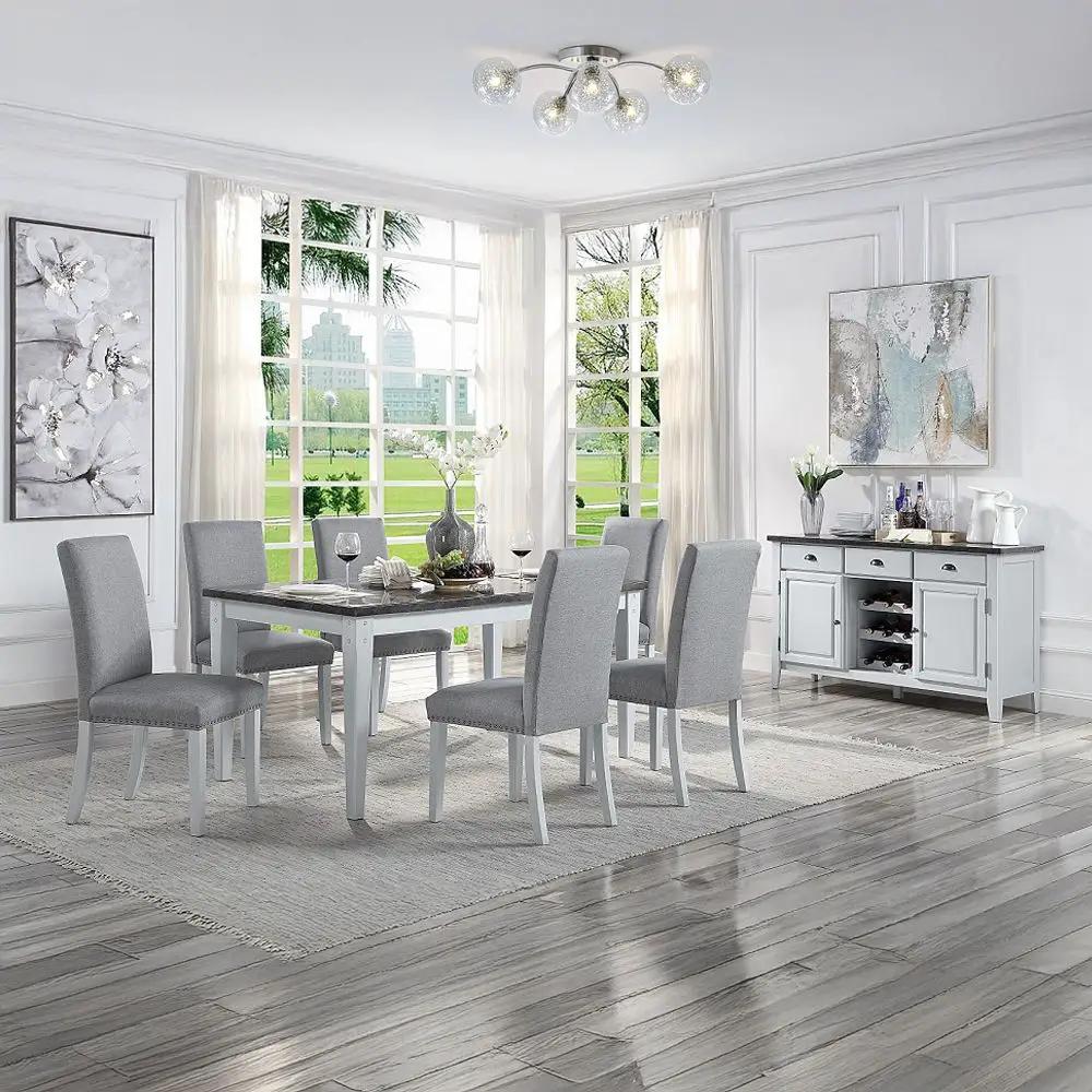 Lanton - Side Chair (Set of 2) - Gray Linen & Antique White by Unique Piece Furniture