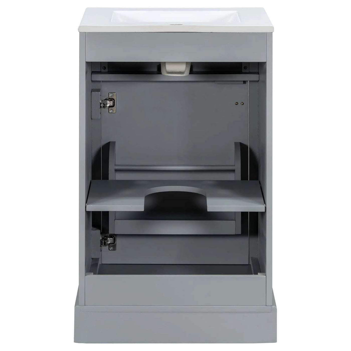 Elegant Bathroom Vanity With Ceramic Sink, Soft Close Door, Adjustable Shelf by HouseOfZazla