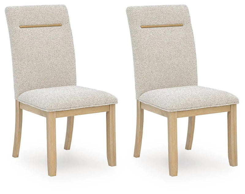 Lasinger - Dining Upholstered Side Chair (Set of 2) - Light Brown by Unique Piece Furniture