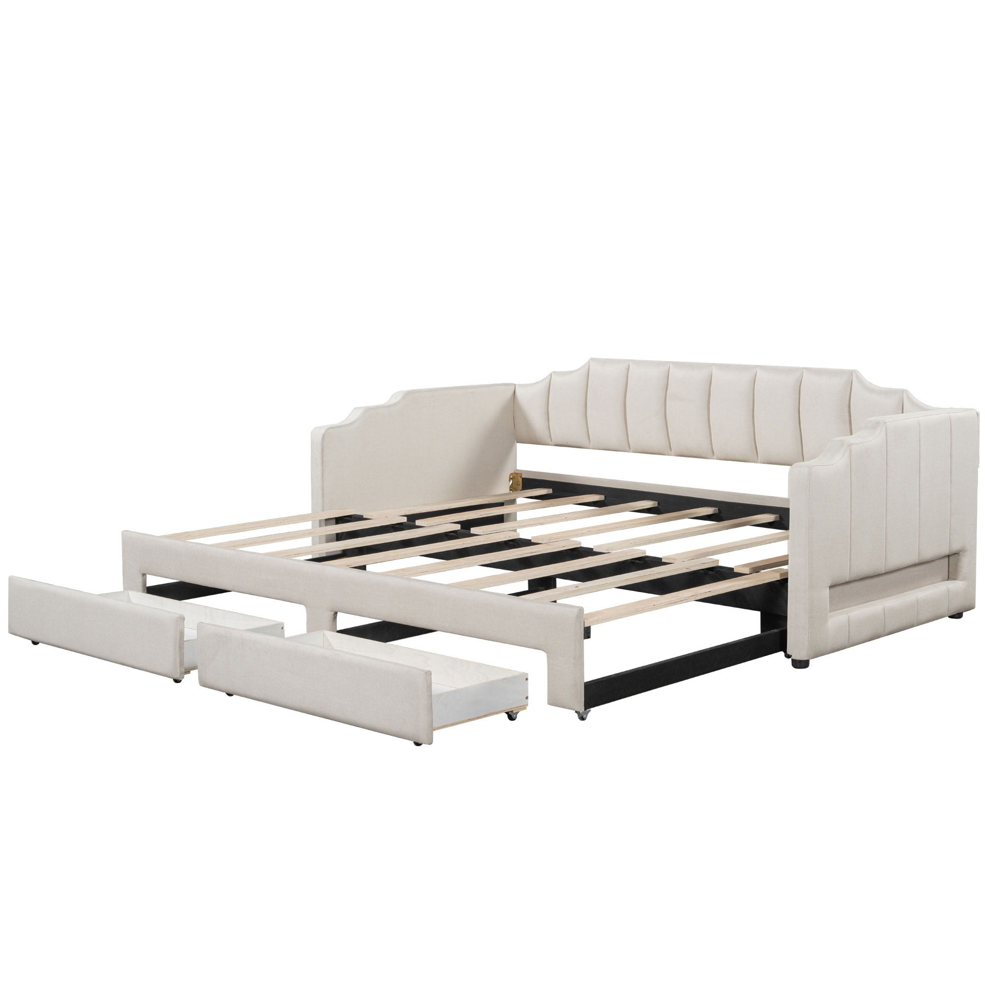 Extendable Daybed With LED Light And 2 Storage Drawers by HouseOfZazla