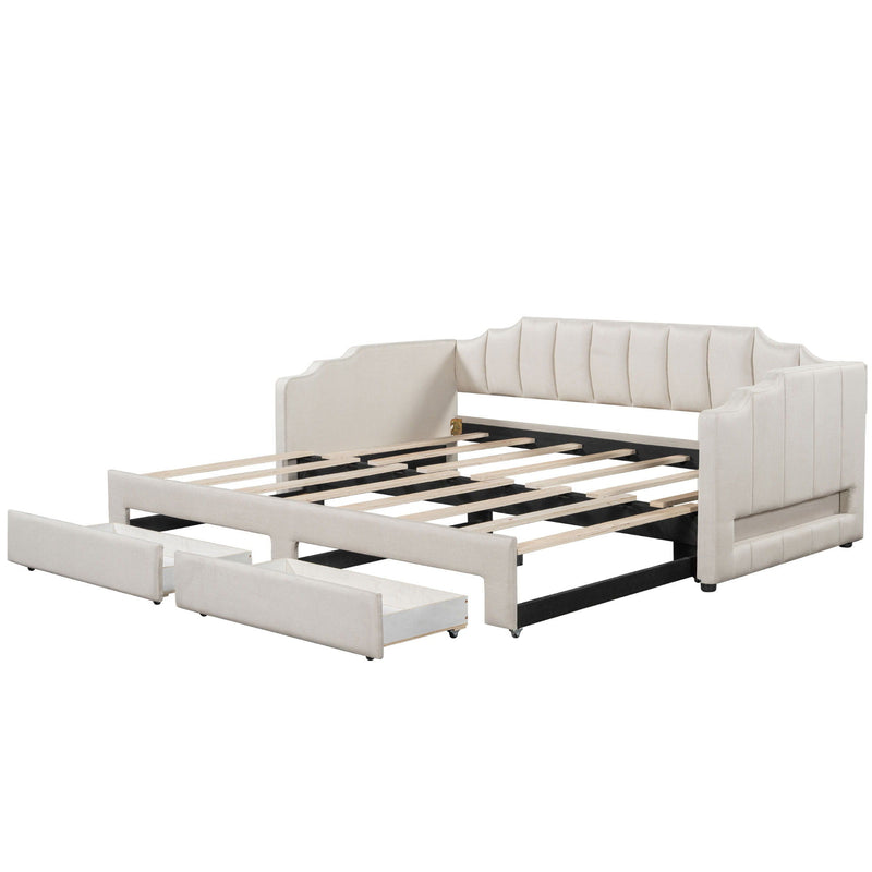 Extendable Daybed With LED Light And 2 Storage Drawers by HouseOfZazla