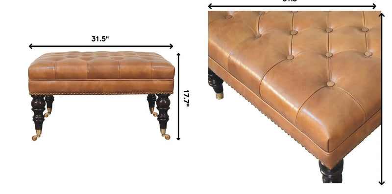 Buffalo - Ottoman With Castor Legs by HouseOfZazla