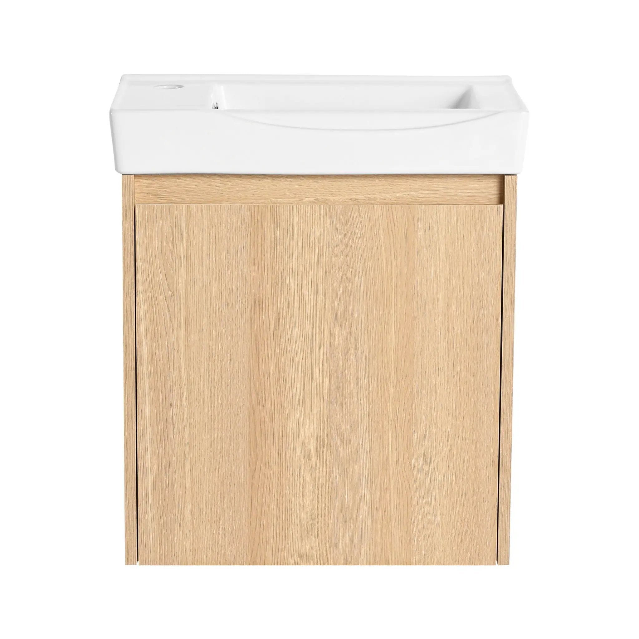 Modern Bathroom Vanity With Ceramic Basin, Wall Mounted Floating Sink Combo, Storage Cabinet by HouseOfZazla