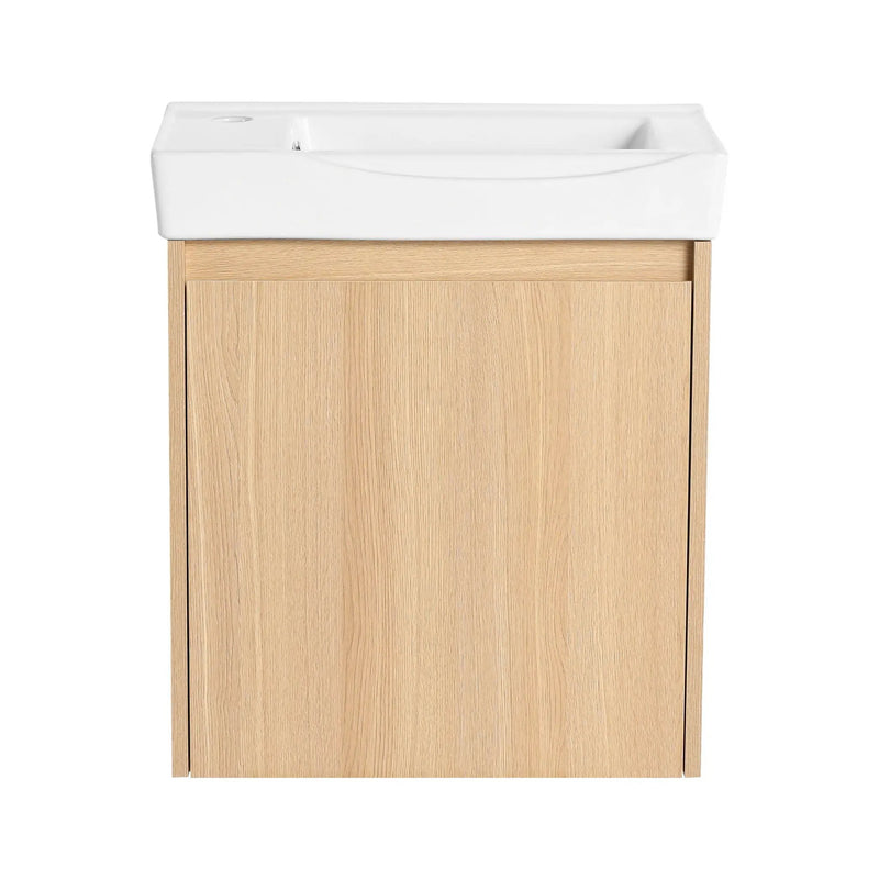 Modern Bathroom Vanity With Ceramic Basin, Wall Mounted Floating Sink Combo, Storage Cabinet by HouseOfZazla