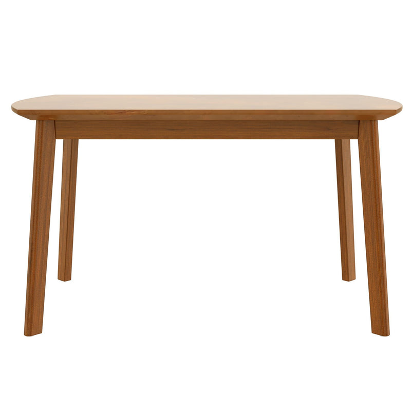 Mid Century Modern Dining Table Set For 4, Solid Wood Dining Table And Solid Wood Chairs, 5 Pieces Farmhouse Dining Table And 4 Upholstered Chairs - Brown / Gray by HouseOfZazla