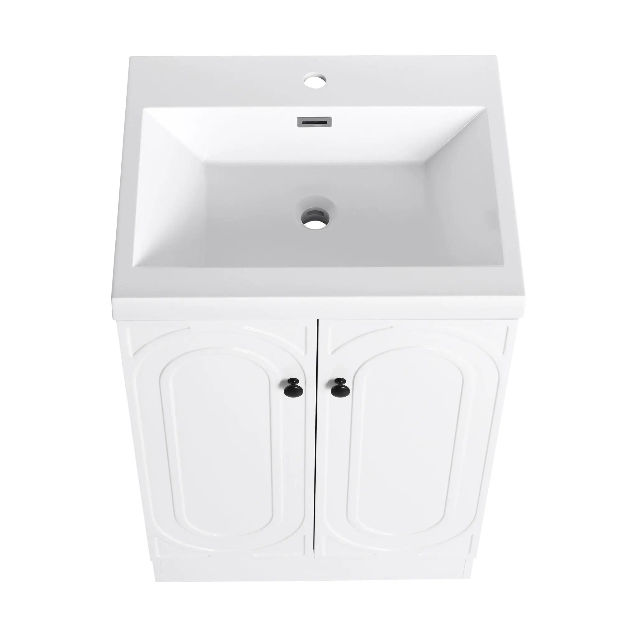 Contemporary Freestanding Bathroom Vanity With Resin Sink & Soft-Close Cabinet Doors by HouseOfZazla