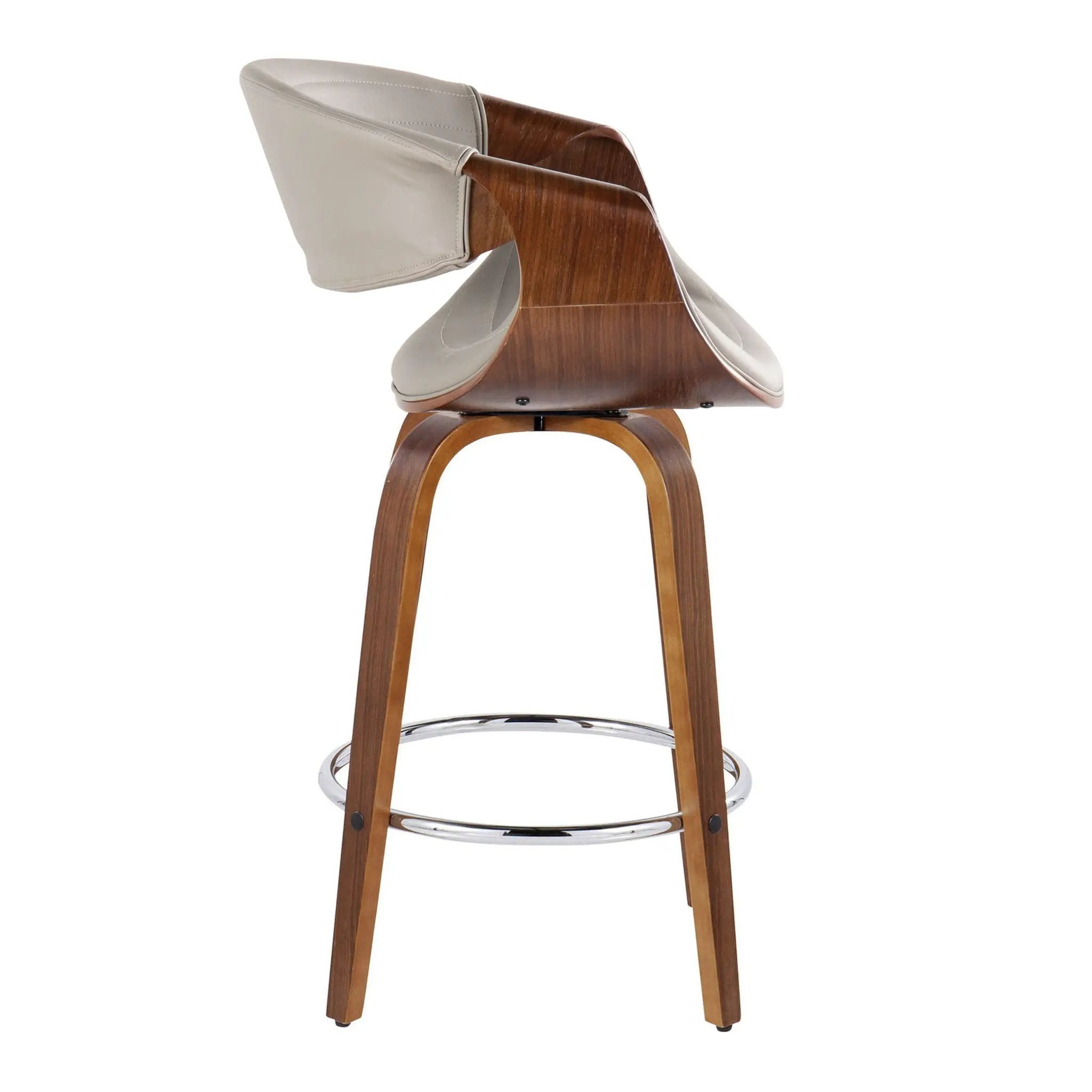 Symphony - Mid Century Modern Fixed Height Counter Stool & Swivel With Round Footrest (Set of 2) by HouseOfZazla