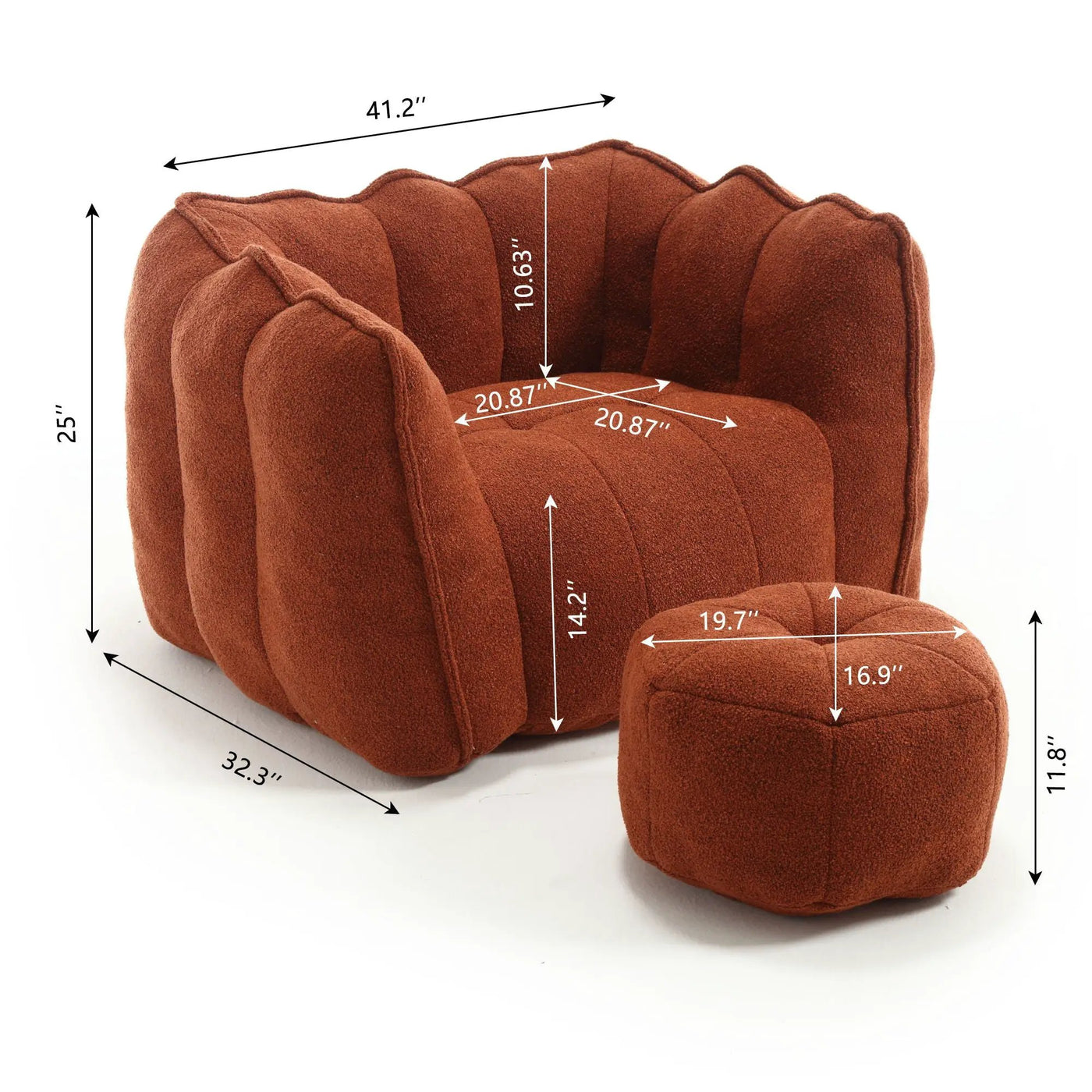 Soft Bean Bag Chair With High Resilient Foam by Unique Piece Furniture