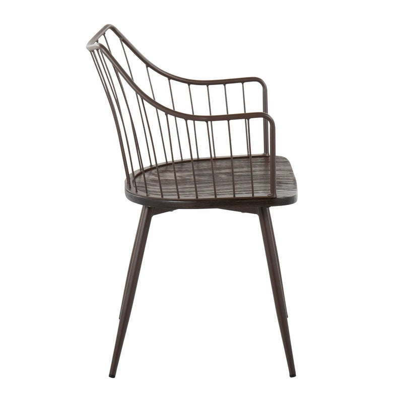 Winston - Farmhouse Style / Dining Chair - Brown / Dark Walnut by Unique Piece Furniture