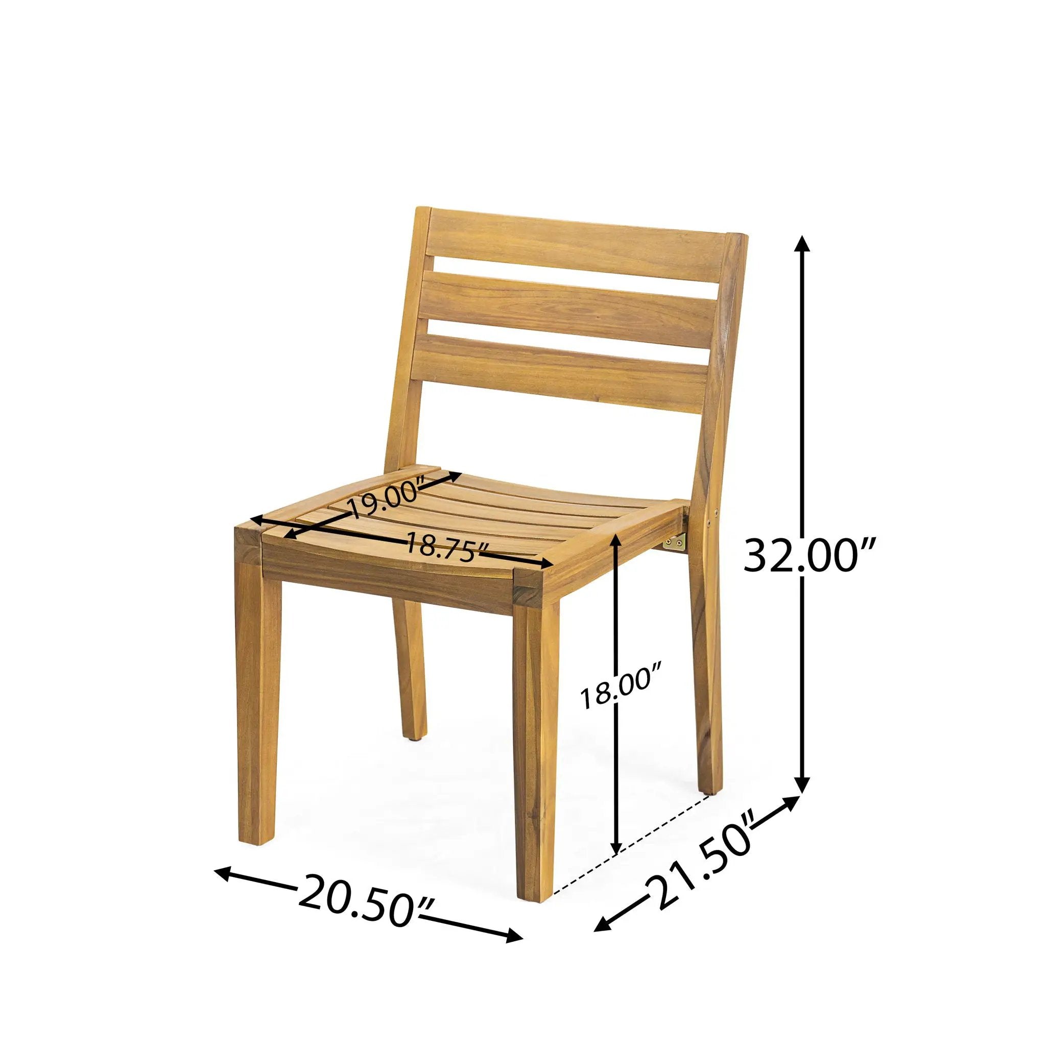 Outdoor Dining Side Chair (Set of 2) - Teak Finish by HouseOfZazla