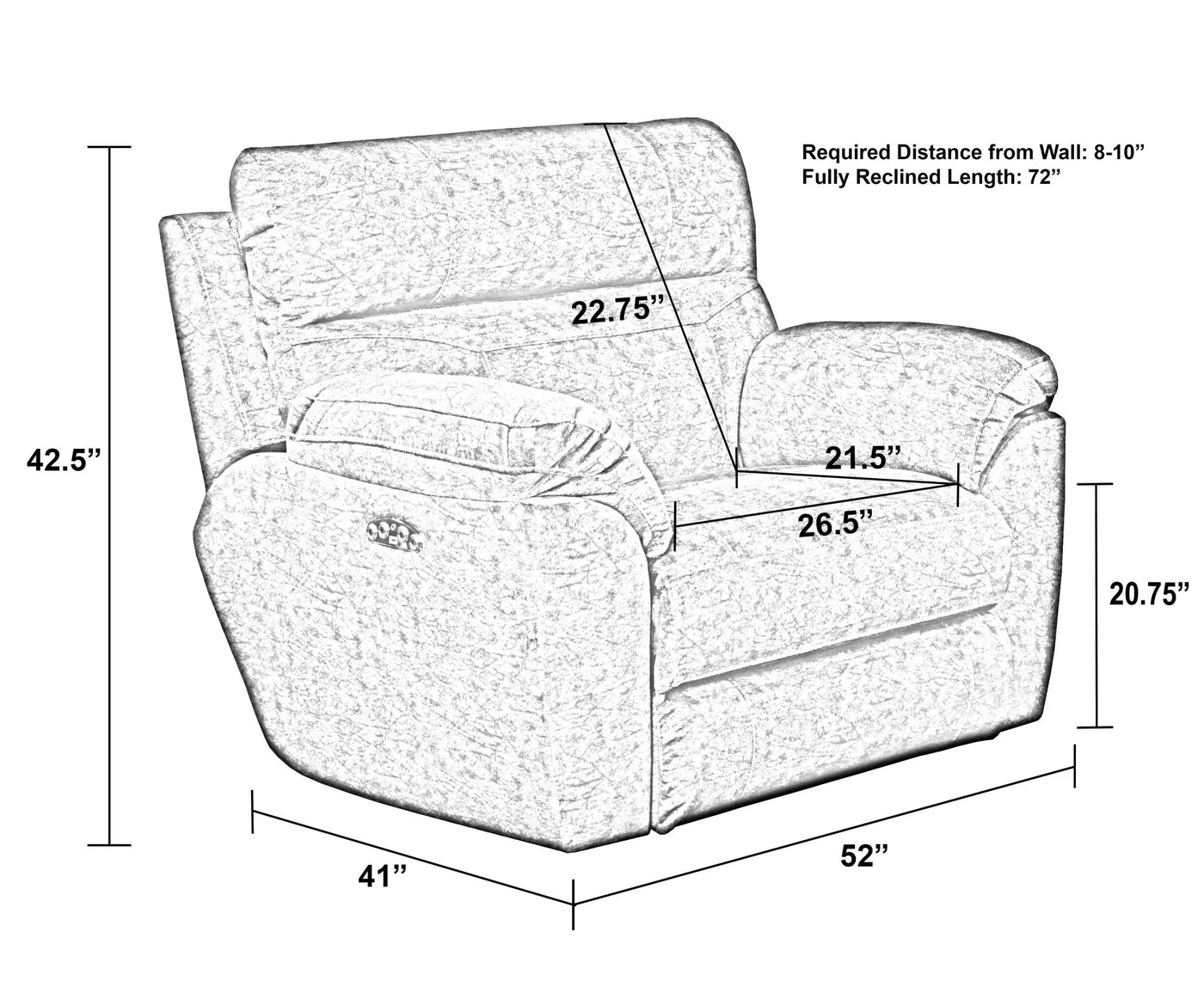 Sedona - Power Headrest Lay Flat Recliner by Unique Piece Furniture