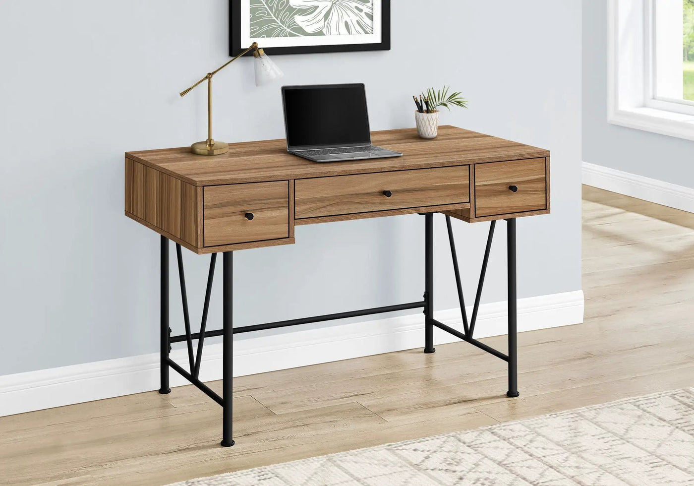 Computer Desk For Home Office, Stylish Design, Storage Drawers, Transitional by HouseOfZazla