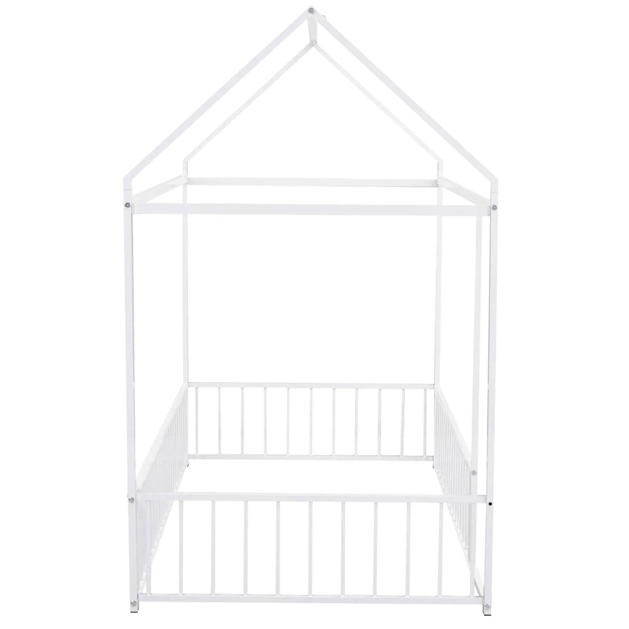 Metal Bed House Bed Frame With Fence by HouseOfZazla