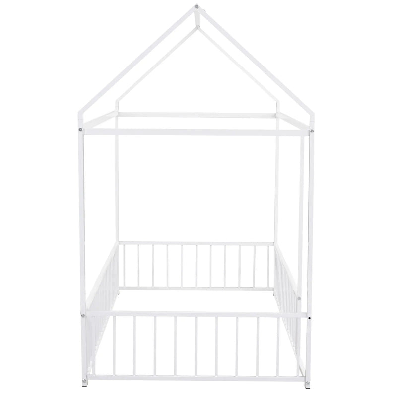 Metal Bed House Bed Frame With Fence by HouseOfZazla