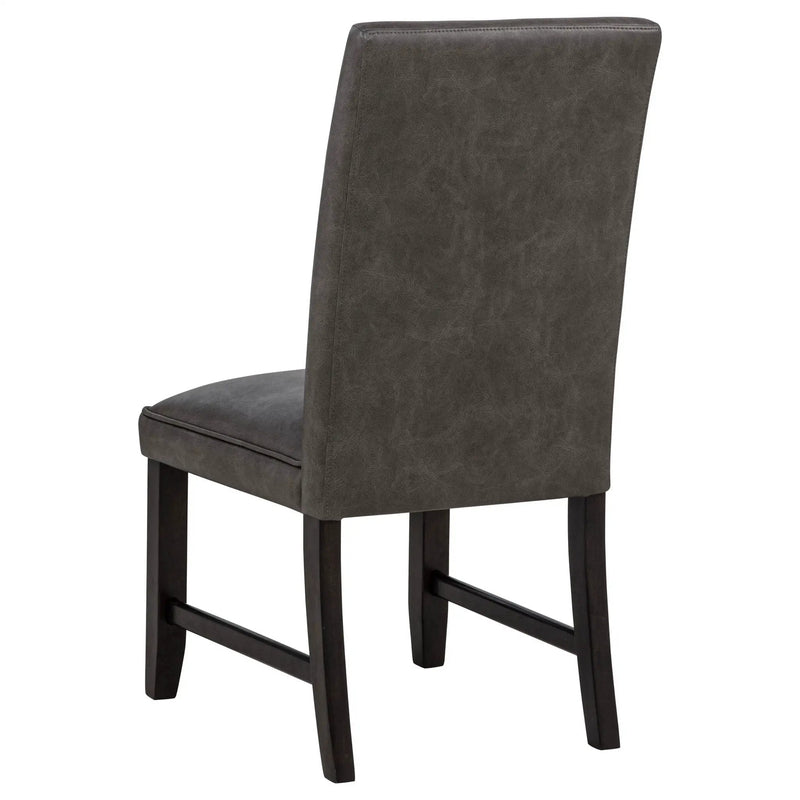 Averill Faux Leather Upholstered Dining Side Chair Dark Grey (Set of 2) by Unique Piece Furniture