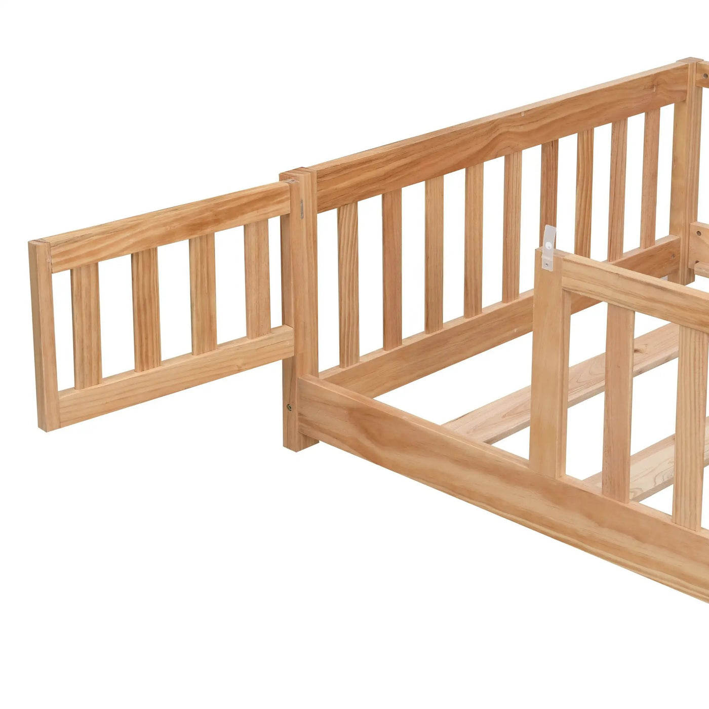 Solid Floor Bed With Door And Fence For Children by HouseOfZazla