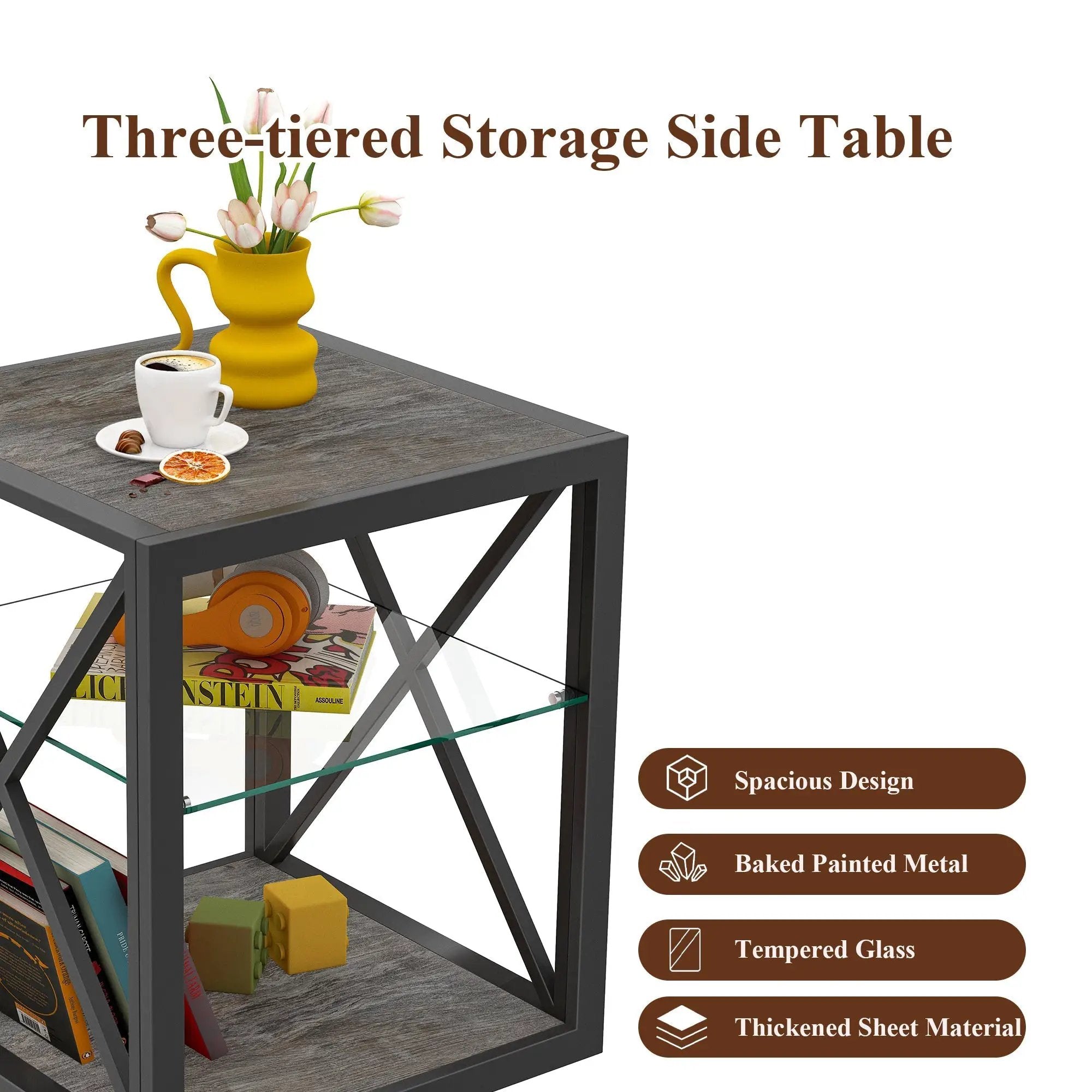 Set of 2 Modern End Tables for Bedroom & Living Room by HouseOfZazla