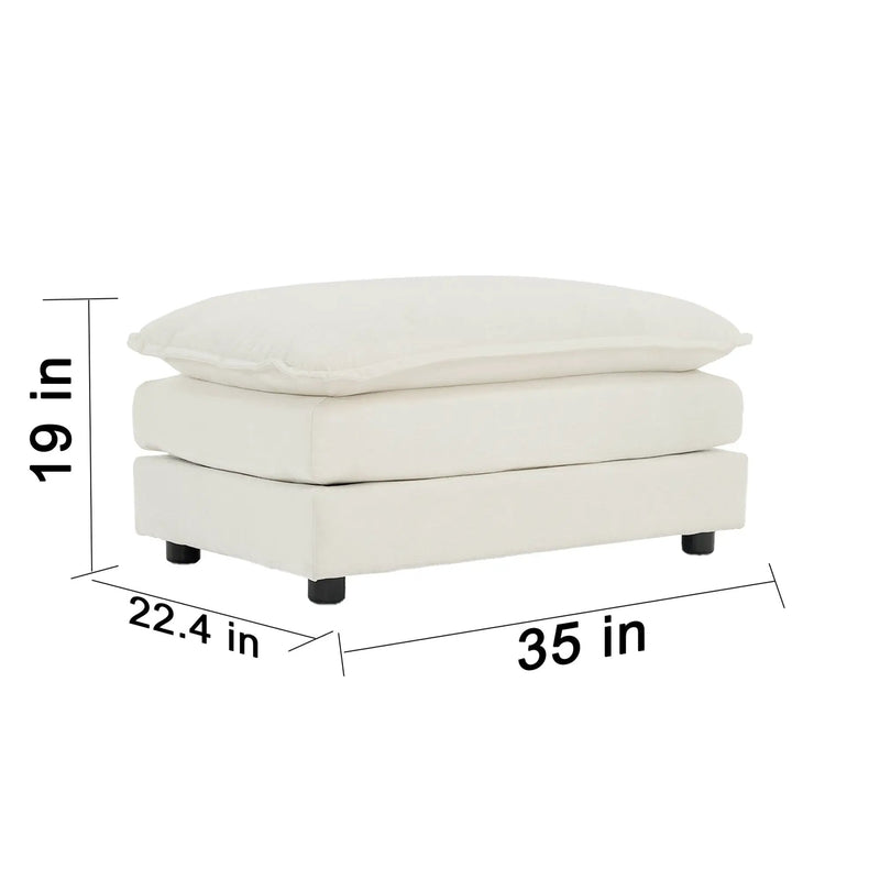 Modular Sectional Sofa for Living Room, U Shaped Couch 5 Seater Convertible with Ottoman by HouseOfZazla