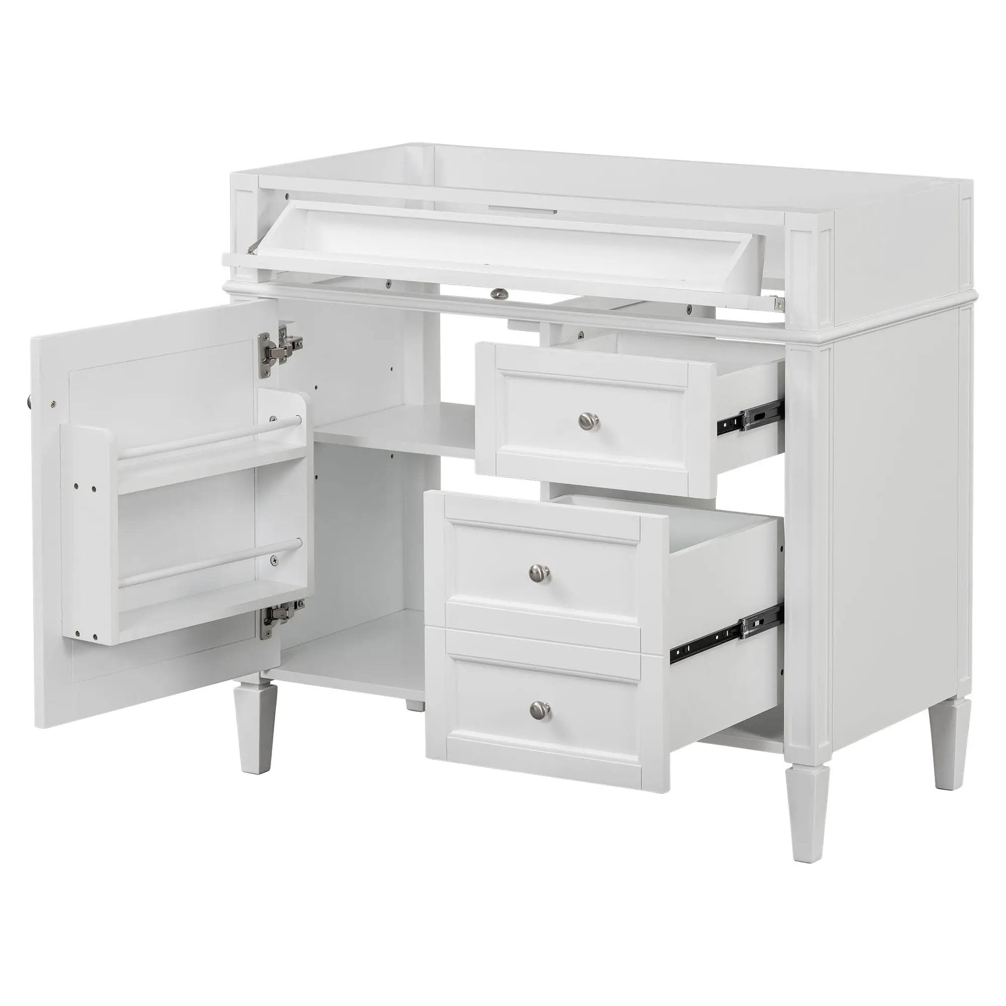 Bathroom Vanity With 2 Drawers And Tip-Out Drawer, Storage Cabinet by HouseOfZazla