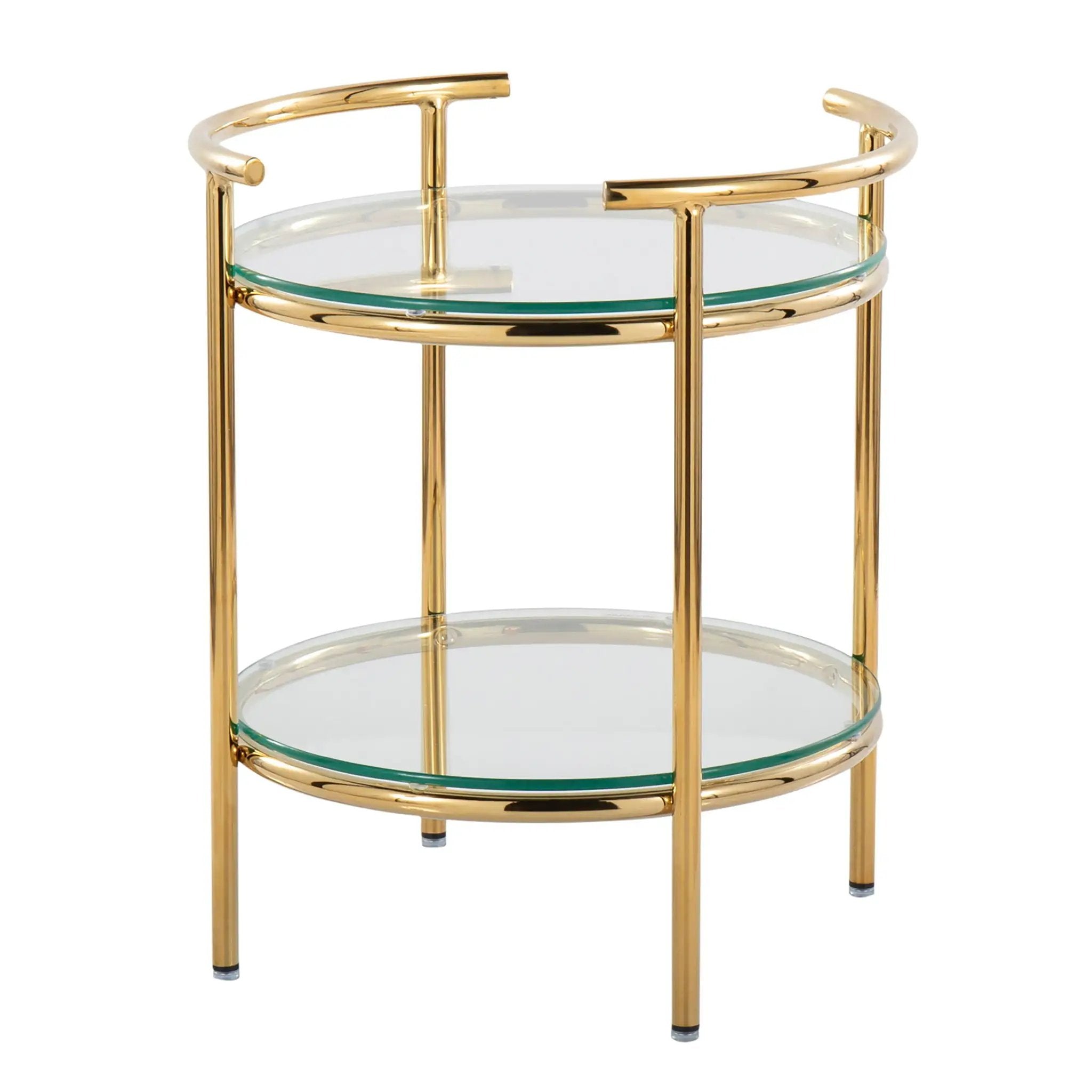 Rhonda - Contemporary / Glam Side Table - Gold / Clear by Unique Piece Furniture