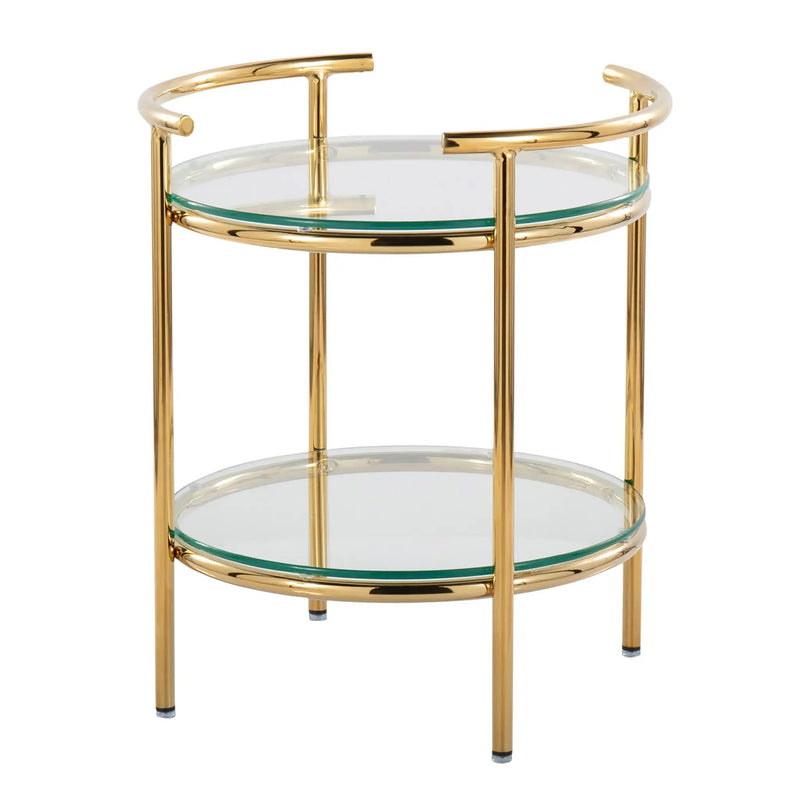 Rhonda - Contemporary / Glam Side Table - Gold / Clear by HouseOfZazla