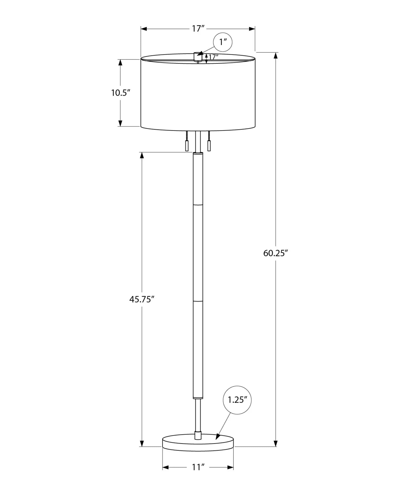 Floor Lamp Lighting - Black by Unique Piece Furniture