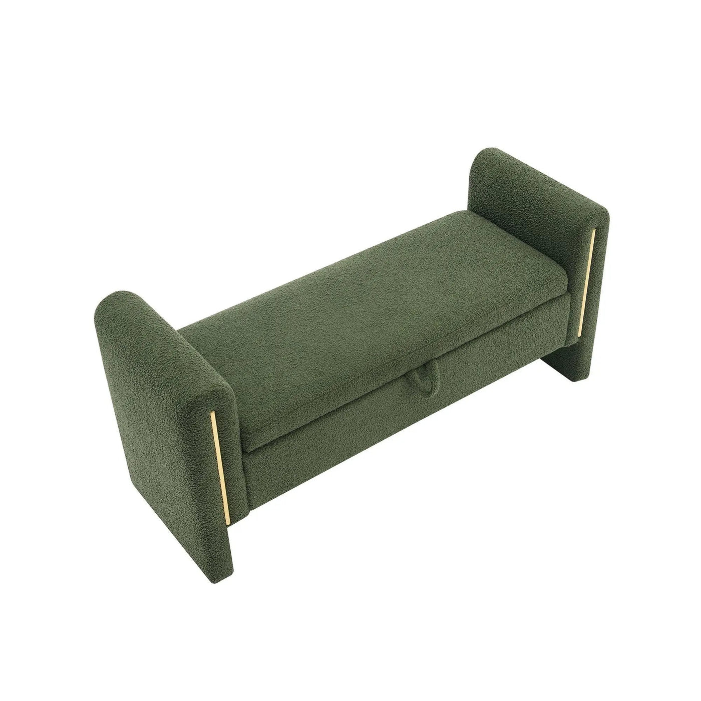 Modern Teddy Upholstered Large Bed End Bench With Arms And Storage by Unique Piece Furniture