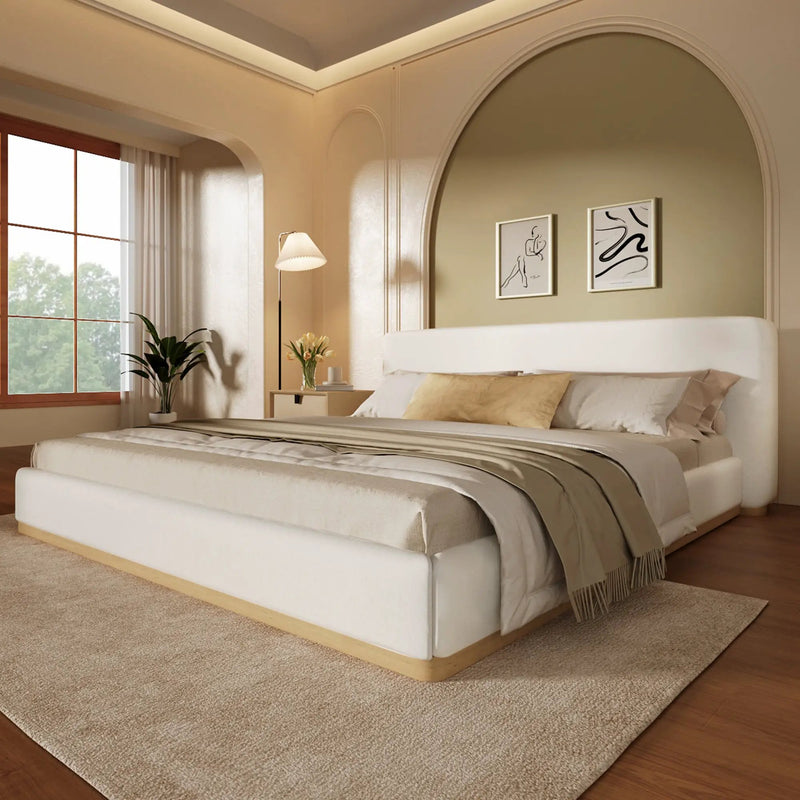 Elegant Upholstered Bed With Solid Wood Frame, King by HouseOfZazla